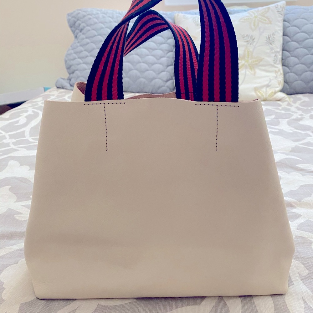 Clare V Bateau Tote in white rustic NWOT